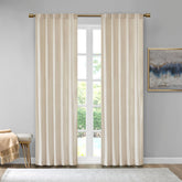 Room Darkening Metallic Printed Poly Velvet Rod Pocket/Back Tab Window Panel Pair Ivory 37x63"