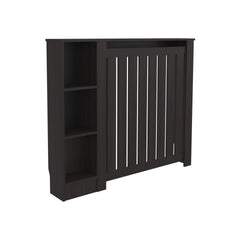 Radiator Cover Cabinet Joseph with Slatted Frame and 3 Shelves, Decorative Heater Cover, Modern Furniture Accent, Walnaut