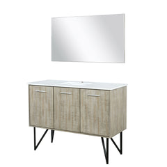 Rustic Acacia Bath Vanity 48 in. W x 20 in. D, Cultured Marble Top and 43 in. Mirror