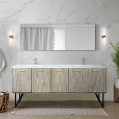 Rustic Acacia Double Bath Vanity 80 in. W x 20 in. D, Cultured Marble Top and Chrome Faucet Set