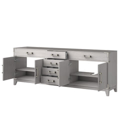 White Oak Double Bath Vanity 84 in. W x 22 in. D