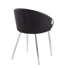 Claire Contemporary/Glam Chair in Chrome and Black Faux Leather by LumiSource - Set of 2
