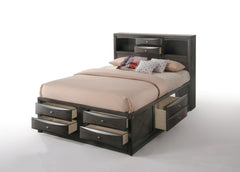 Ireland Gray Oak Finish EK Bed W/Storage