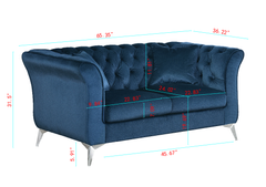 Chesterfield sofa ,Stanford sofa , high quality Chesterfield sofa ,AZURE blue , tufted and wrinkled fabric sofa;contemporary Stanford sofa .loverseater; tufted sofa with scroll arm and scroll back