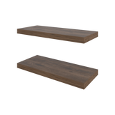 FM FURNITURE Iva Floating shelf in melamine x2 ,Gray Walnut