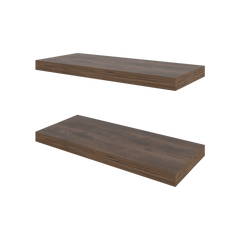 FM FURNITURE Iva Floating shelf in melamine x2 ,Gray Walnut