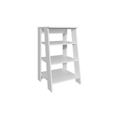BATHBI 30" High 4-Tier Ladder Shelf Organizer for Bathroom, Side Table, Living room in White