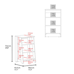 BATHBI 30" High 4-Tier Ladder Shelf Organizer for Bathroom, Side Table, Living room in White