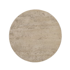22x22x25.5" Cream Round Side Table with Pedestal Base