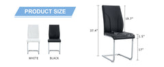 6 Dining Chair Set, Black Dining Chair Set, PU Material High Back Seat and Sturdy Leg Chair, Suitable for Dining Room, Kitchen, Living Room