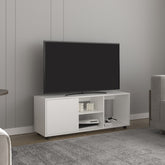 Adel 51" Wide Tv Stand with One Door Cabinet , Four Open Shelves, Cable Management, Living Room, Tv Room White