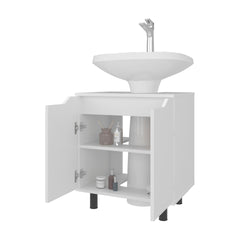 White Bathroom Vanity Cabinet for Pedestal Sink