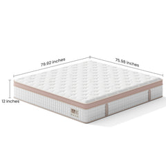 12 Inch Firm Hybrid Mattress – King Size – Gel Memory Foam & Pocket Springs – Pressure Relief, Motion Isolation, Ergonomic Modern Bed