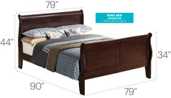 Louis Phillipe G3125A-KB King Bed , Cappuccino