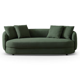 Dylan Modern French Boucle Sofa Comfortable Couch Brown Dark Green Solid Wood 32x85x28 inches