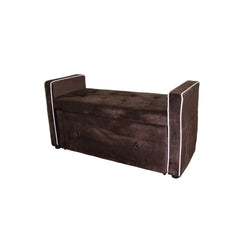 22" Shoe Storage Bench, Brown Suede