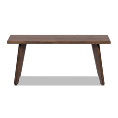 Capri 41.5" Solid Red Oak Wood Bench, Dark Brown Red Oak