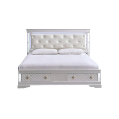 Verona G6735B-KSB King Bed ( Mattress Not Included), Pearl White
