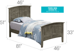 Comfortable Gray Twin Bed For Casual Spaces