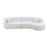 Luxury Modern Style Living Room Upholstery Curved Sofa with Chaise 2-Piece Set, Right Hand Facing Sectional, Boucle Couch, White (Same Sku:W876S00299)