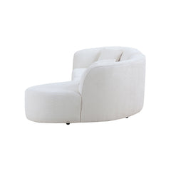 Luxury Modern Style Living Room Upholstery Curved Sofa with Chaise 2-Piece Set, Right Hand Facing Sectional, Boucle Couch, White (Same Sku:W876S00299)