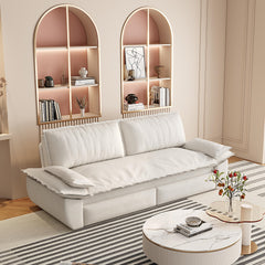 73.2"Queen Pull Out Sofa Bed,3-in-1 Convertible Sleeper Sofa,Multi-Functional Velvet Loveseat Bed,Beige/White(Old Sku:W1885S00049/W1885S00119/W1885S00188/W1885S00227)