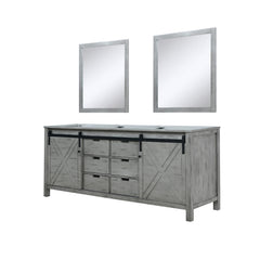 Ash Grey Double Bath Vanity 80 in. W x 22 in. D, and 30 in. Mirrors