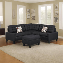 6-Piece Upholstered Sectional ,Black