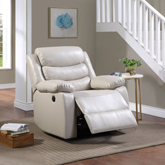 Eilbra Beige Synthetic Leather Power Motion Recliner