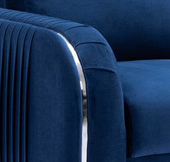 Wenona Blue Velvet Sofa