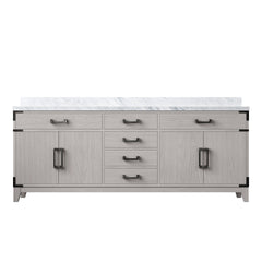 White Oak Double Bath Vanity 80 in. W x 22 in. D, with Carrara Marble Top