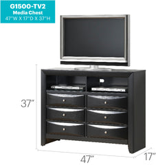 Marilla G1500-TV2 Media Chest , Black