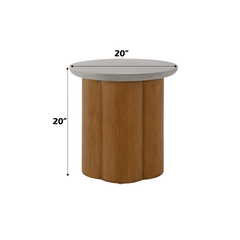 Evenlyn Faux Concrete Top & Walnut Finish End Table