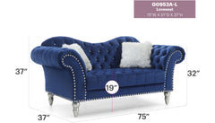 Elegant Traditional Blue Loveseat For Two