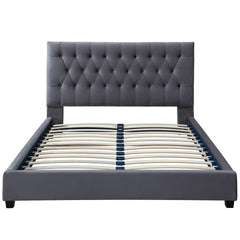 Bailey Dark Grey Velvet Queen Bed