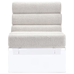Freeman Ivory Boucle Upholstered Armless Acrylic Chair