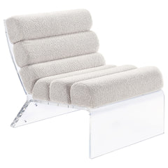 Freeman Ivory Boucle Upholstered Armless Acrylic Chair