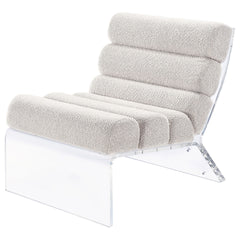 Freeman Ivory Boucle Upholstered Armless Acrylic Chair
