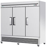 72" Cu Ft Commercial Reach-In Refrigerator, 3 Solid Door Stainless Steel Upright Cooler, 33–40°F Digital Thermostat, 9 Shelves, R290, 110V