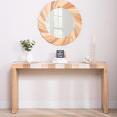 Modern Console Table, 62" Long Entryway Table with Chevron Patterned Top, Manufactured Wood Sofa Table for Hallway, Living Room, or Office