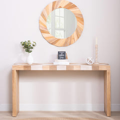 Modern Console Table, 62" Long Entryway Table with Chevron Patterned Top, Manufactured Wood Sofa Table for Hallway, Living Room, or Office