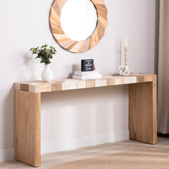 Modern Console Table, 62" Long Entryway Table with Chevron Patterned Top, Manufactured Wood Sofa Table for Hallway, Living Room, or Office