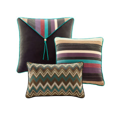 Reversible Quilt Set with Throw Pillows Multi Full/Queen