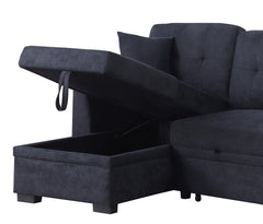 Sectional Sofa Bed, Dark Blue