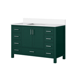 Green Bath Vanity 48 in. W x 22 in. D, with Cultured Marble Top