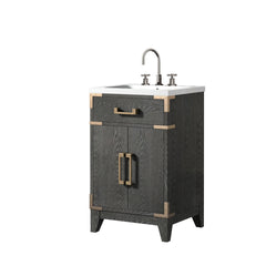 Black Oak Single Bath Vanity 20 in. W x 18 in. D, Acrylic Top, and Faucet Set