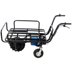 Electric Transportation Cart, 24V DC 350W Motor Powered Utility Garden Wagon Dump Cart, 265 lbs Load Capacity with Metal Handle & 16" Track Wheels, Yard Cart & Wagons for Lawn