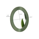 31'' Cyclis Mirror, Thick Green Frame PU Art Decorative Mirror, Three Color Temperatures are Available, Suitable for Bathroom, Bedroom, Living Room, Corridor, Entryway, etc.