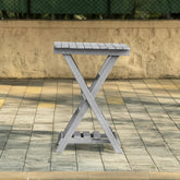 Summit Ridge Fully Assembled All-Weather Recycled HDPE Outdoor Folding Bar table, Grey