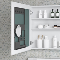 24'' W x 26'' H Surface Frameless Mirror Medicine Cabinet, Beveled Mirror Edges Bathroom Medicine Cabinet, Left opening door
